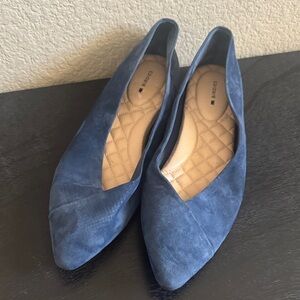 Birdies Blue Suede Flats